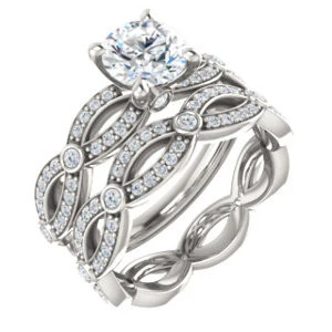 Cubic Zirconia Engagement Ring- The Catalina (Customizable Round Cut) - Image 7