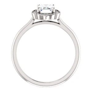 Cubic Zirconia Engagement Ring- The Charleze Isabella (Customizable Emerald Cut) - Image 3