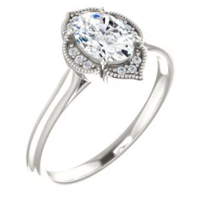 Cubic Zirconia Engagement Ring- The Charleze Isabella (Customizable Oval Cut) - Image 2