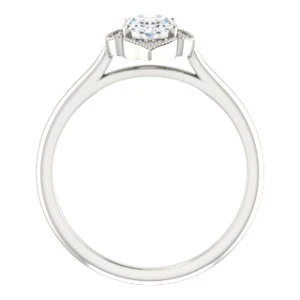 Cubic Zirconia Engagement Ring- The Charleze Isabella (Customizable Oval Cut) - Image 3