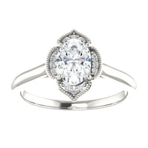 Cubic Zirconia Engagement Ring- The Charleze Isabella (Customizable Oval Cut) - Image 4