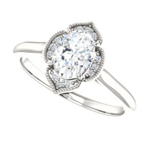 Cubic Zirconia Engagement Ring- The Charleze Isabella (Customizable Oval Cut) - Image 6
