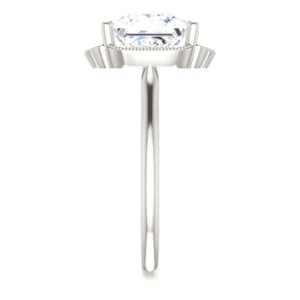 Cubic Zirconia Engagement Ring- The Charleze Isabella (Customizable Princess Cut) - Image 5
