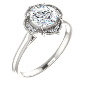Cubic Zirconia Engagement Ring- The Charleze Isabella (Customizable Round Cut) - Image 2