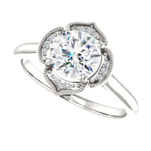 Cubic Zirconia Engagement Ring- The Charleze Isabella (Customizable Round Cut) - Image 6