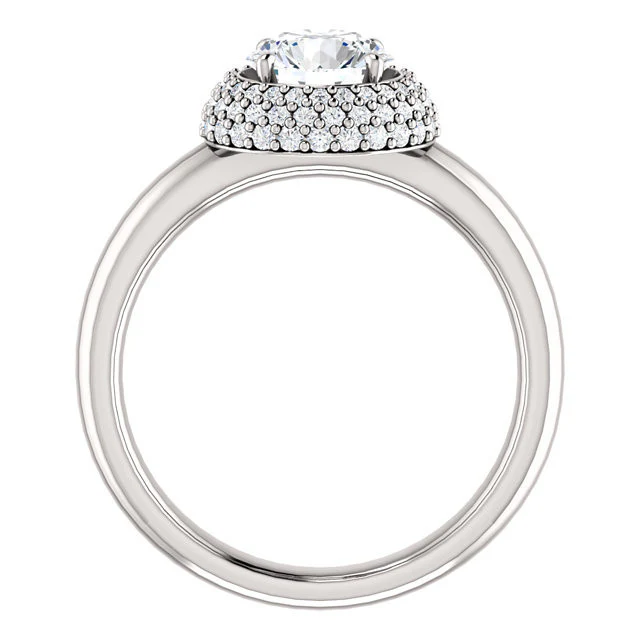 Cubic Zirconia Engagement Ring- The Latasha (Customizable Setting with Triple Trellis Halo) - Image 4