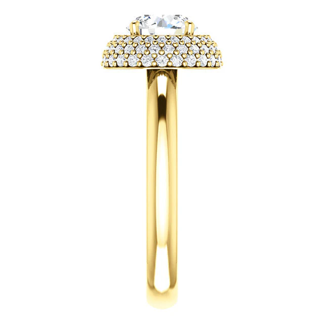 Cubic Zirconia Engagement Ring- The Latasha (Customizable Setting with Triple Trellis Halo) - Image 6