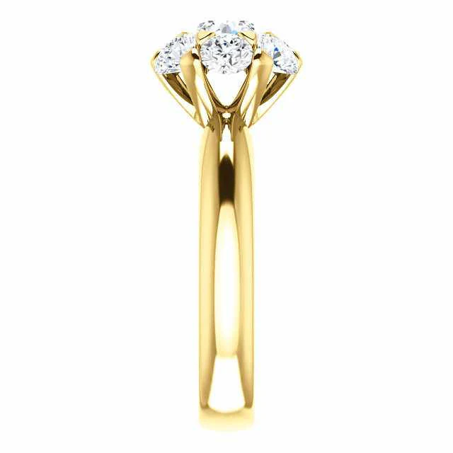 Cubic Zirconia Engagement Ring- The Lisa (7-stone Round Center Cluster-Style) - Image 11