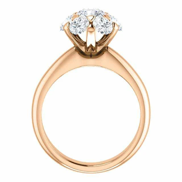 Cubic Zirconia Engagement Ring- The Lisa (7-stone Round Center Cluster-Style) - Image 12