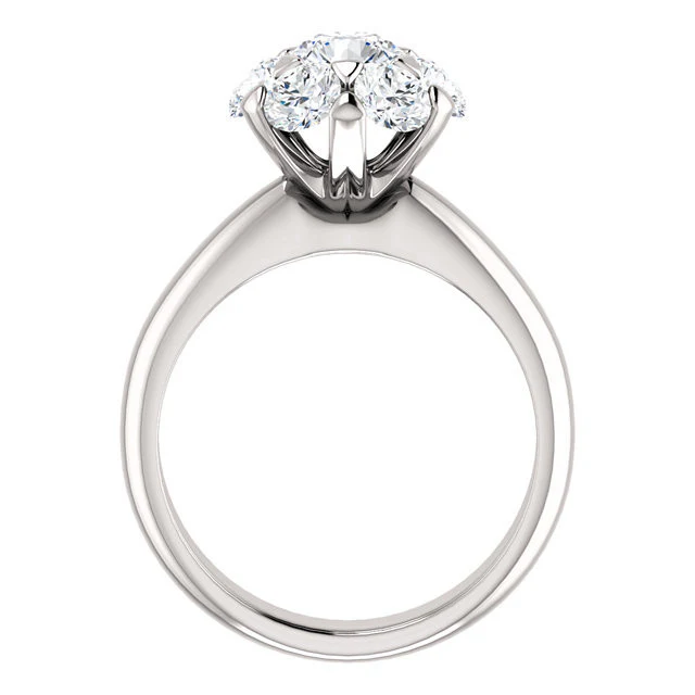 Cubic Zirconia Engagement Ring- The Lisa (7-stone Round Center Cluster-Style) - Image 5
