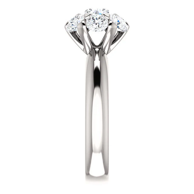Cubic Zirconia Engagement Ring- The Lisa (7-stone Round Center Cluster-Style) - Image 9