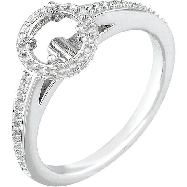 Cubic Zirconia Engagement Ring- The Marion (Round Halo-Style with Pave) - Image 7