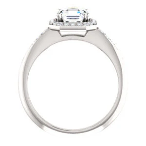Cubic Zirconia Engagement Ring- The Maxine (Customizable Asscher Cut) - Image 3