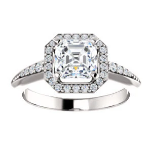 Cubic Zirconia Engagement Ring- The Maxine (Customizable Asscher Cut) - Image 4