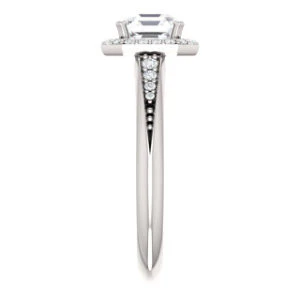 Cubic Zirconia Engagement Ring- The Maxine (Customizable Asscher Cut) - Image 5