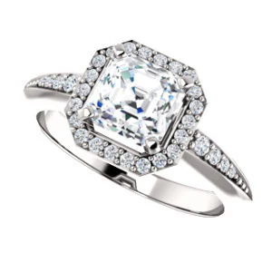 Cubic Zirconia Engagement Ring- The Maxine (Customizable Asscher Cut) - Image 6