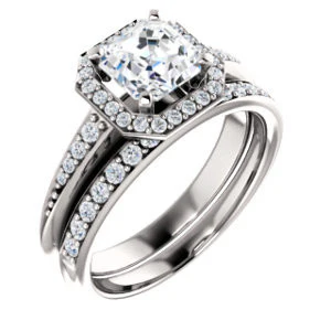 Cubic Zirconia Engagement Ring- The Maxine (Customizable Asscher Cut) - Image 7