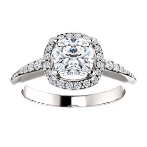 Cubic Zirconia Engagement Ring- The Maxine (Customizable Cushion Cut) - Image 4