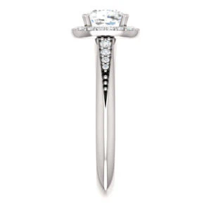 Cubic Zirconia Engagement Ring- The Maxine (Customizable Cushion Cut) - Image 5