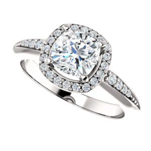 Cubic Zirconia Engagement Ring- The Maxine (Customizable Cushion Cut) - Image 6
