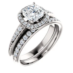 Cubic Zirconia Engagement Ring- The Maxine (Customizable Cushion Cut) - Image 7