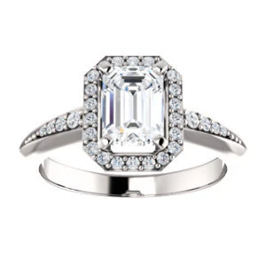 Cubic Zirconia Engagement Ring- The Maxine (Customizable Emerald Cut) - Image 4