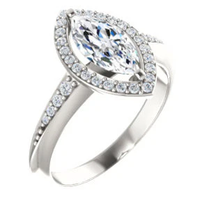 Cubic Zirconia Engagement Ring- The Maxine (Customizable Marquise Cut) - Image 2