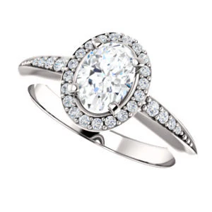 Cubic Zirconia Engagement Ring- The Maxine (Customizable Oval Cut) - Image 6