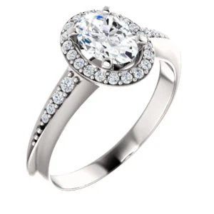 Cubic Zirconia Engagement Ring- The Maxine (Customizable Oval Cut) - Image 8