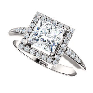 Cubic Zirconia Engagement Ring- The Maxine (Customizable Princess Cut) - Image 11
