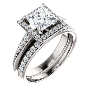 Cubic Zirconia Engagement Ring- The Maxine (Customizable Princess Cut) - Image 12