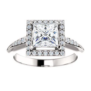Cubic Zirconia Engagement Ring- The Maxine (Customizable Princess Cut) - Image 4