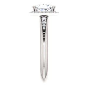 Cubic Zirconia Engagement Ring- The Maxine (Customizable Princess Cut) - Image 5
