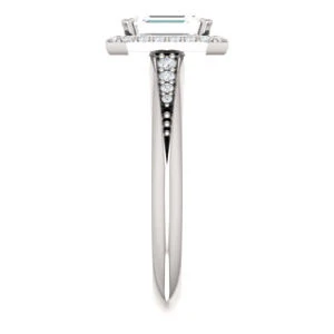 Cubic Zirconia Engagement Ring- The Maxine (Customizable Radiant Cut) - Image 11