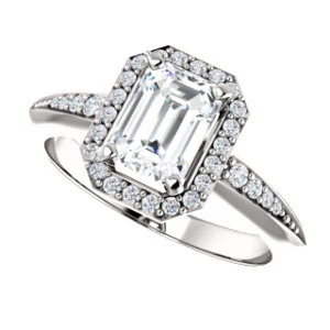 Cubic Zirconia Engagement Ring- The Maxine (Customizable Radiant Cut) - Image 12