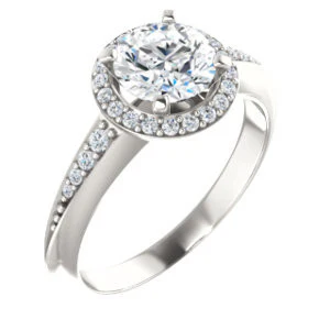 Cubic Zirconia Engagement Ring- The Maxine (Customizable Round Cut) - Image 2