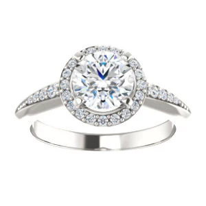 Cubic Zirconia Engagement Ring- The Maxine (Customizable Round Cut) - Image 4