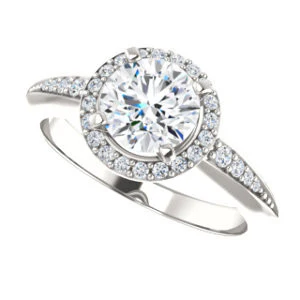 Cubic Zirconia Engagement Ring- The Maxine (Customizable Round Cut) - Image 6