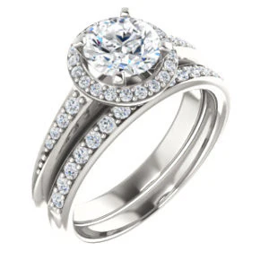 Cubic Zirconia Engagement Ring- The Maxine (Customizable Round Cut) - Image 7