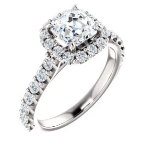 Cubic Zirconia Engagement Ring- The Mckenzie (Customizable Asscher Cut) - Image 2