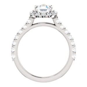 Cubic Zirconia Engagement Ring- The Mckenzie (Customizable Asscher Cut) - Image 3