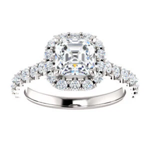 Cubic Zirconia Engagement Ring- The Mckenzie (Customizable Asscher Cut) - Image 4