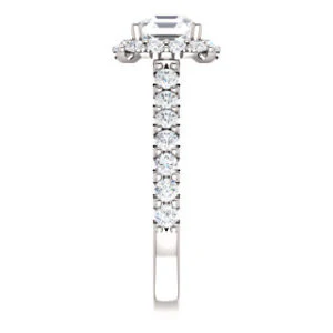 Cubic Zirconia Engagement Ring- The Mckenzie (Customizable Asscher Cut) - Image 5