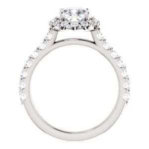Cubic Zirconia Engagement Ring- The Mckenzie (Customizable Cushion Cut) - Image 3