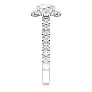 Cubic Zirconia Engagement Ring- The Mckenzie (Customizable Cushion Cut) - Image 5