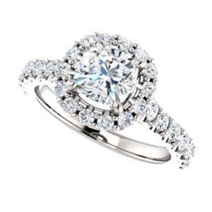 Cubic Zirconia Engagement Ring- The Mckenzie (Customizable Cushion Cut) - Image 6