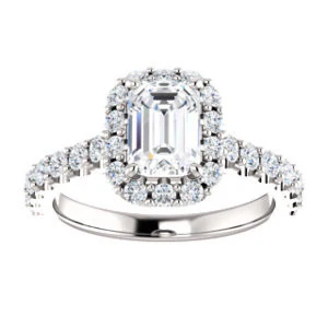 Cubic Zirconia Engagement Ring- The Mckenzie (Customizable Emerald Cut) - Image 4