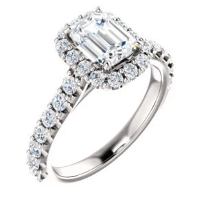 Cubic Zirconia Engagement Ring- The Mckenzie (Customizable Emerald Cut) - Image 8