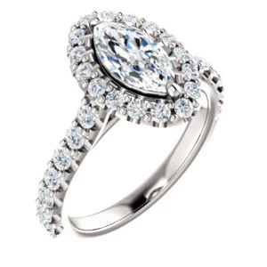 Cubic Zirconia Engagement Ring- The Mckenzie (Customizable Marquise Cut) - Image 2