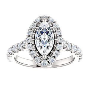 Cubic Zirconia Engagement Ring- The Mckenzie (Customizable Marquise Cut) - Image 4